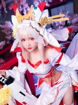 【COS正片】碧蓝航线绫波花嫁cos 绫波柚鬼神之华裳 cn紫氯氯