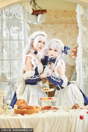 碧蓝航线贝尔法斯特cos 绝美双人女仆 cn源纱希&犹大