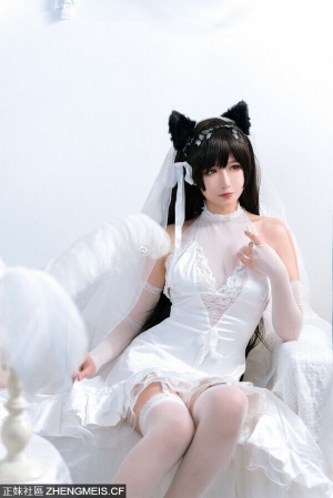 碧蓝航线爱宕犬cos 白花的誓言,520为你穿上花嫁 cn促织youji